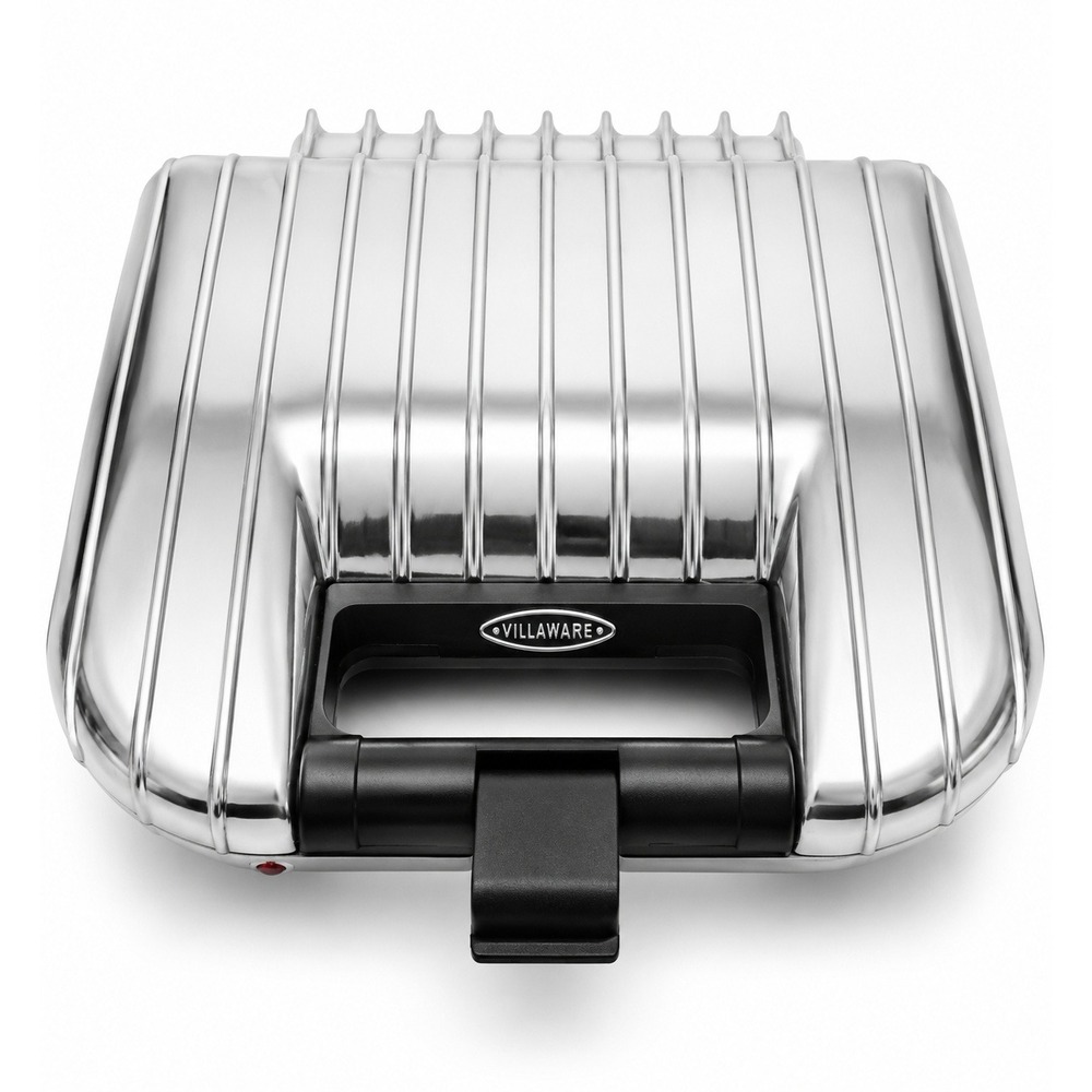 VillaWare PowerGrill Polished Chrome Indoor Panini Press Sandwich Maker Silver